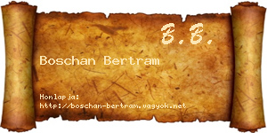 Boschan Bertram névjegykártya